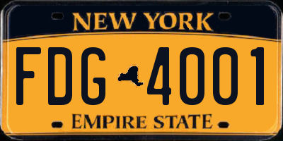 NY license plate FDG4001
