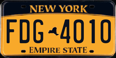 NY license plate FDG4010