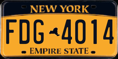 NY license plate FDG4014