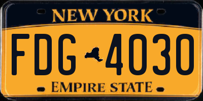 NY license plate FDG4030