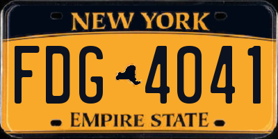 NY license plate FDG4041