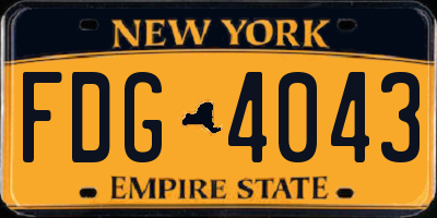 NY license plate FDG4043