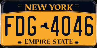 NY license plate FDG4046