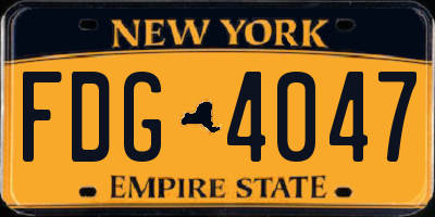NY license plate FDG4047