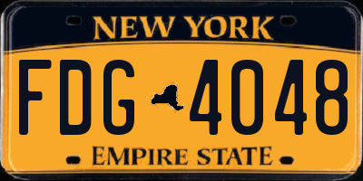 NY license plate FDG4048