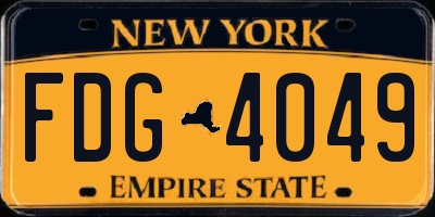 NY license plate FDG4049