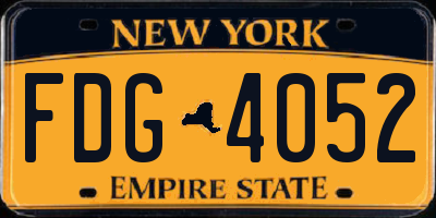 NY license plate FDG4052