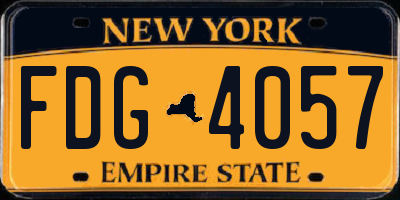 NY license plate FDG4057