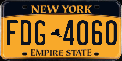 NY license plate FDG4060