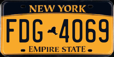 NY license plate FDG4069