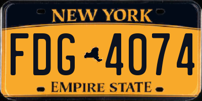 NY license plate FDG4074