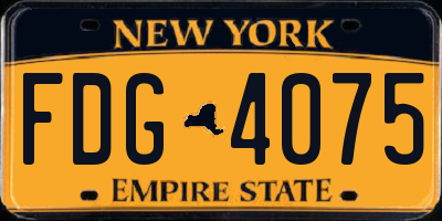 NY license plate FDG4075