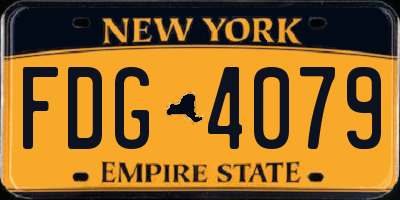NY license plate FDG4079