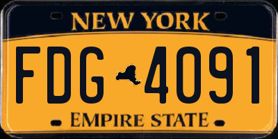 NY license plate FDG4091