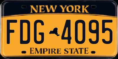 NY license plate FDG4095