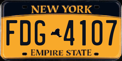 NY license plate FDG4107