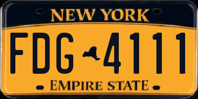 NY license plate FDG4111