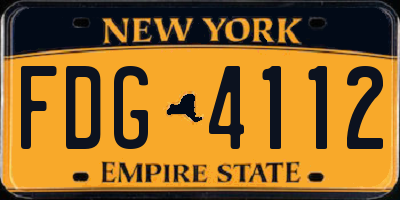 NY license plate FDG4112