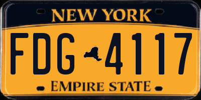 NY license plate FDG4117