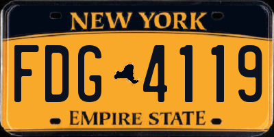 NY license plate FDG4119