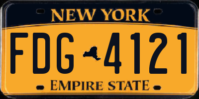 NY license plate FDG4121