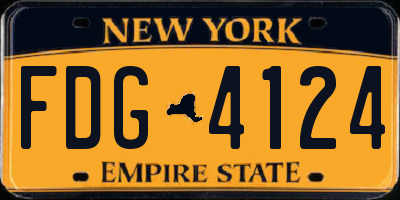 NY license plate FDG4124
