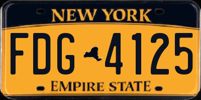 NY license plate FDG4125