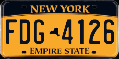 NY license plate FDG4126