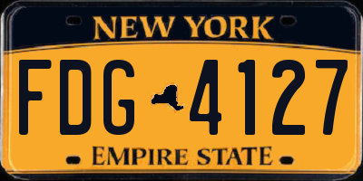NY license plate FDG4127
