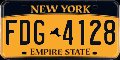 NY license plate FDG4128