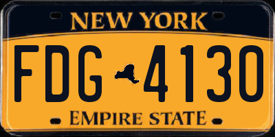 NY license plate FDG4130
