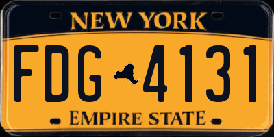 NY license plate FDG4131
