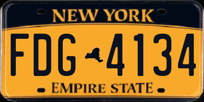 NY license plate FDG4134