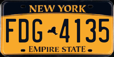 NY license plate FDG4135