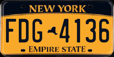 NY license plate FDG4136