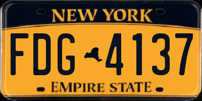 NY license plate FDG4137