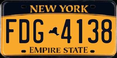 NY license plate FDG4138