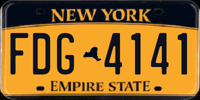 NY license plate FDG4141