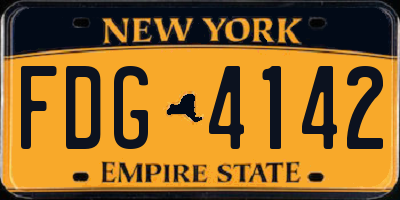NY license plate FDG4142