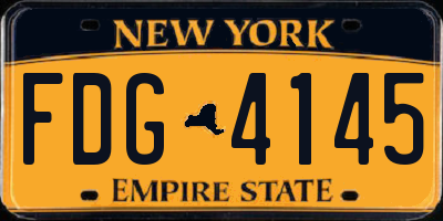 NY license plate FDG4145
