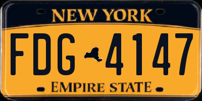 NY license plate FDG4147
