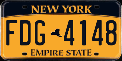NY license plate FDG4148