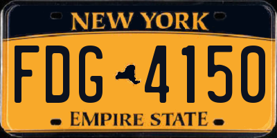 NY license plate FDG4150