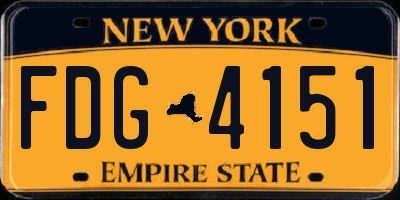 NY license plate FDG4151