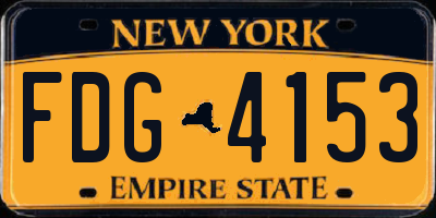 NY license plate FDG4153