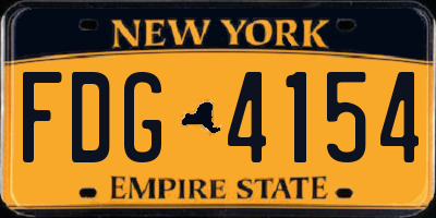 NY license plate FDG4154