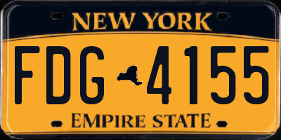 NY license plate FDG4155