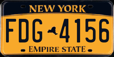 NY license plate FDG4156