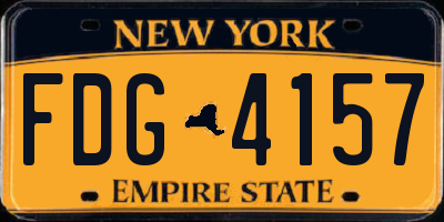 NY license plate FDG4157