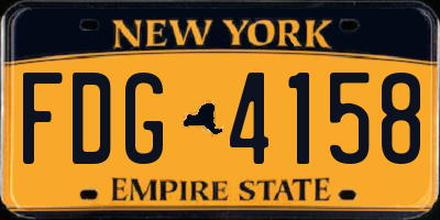 NY license plate FDG4158